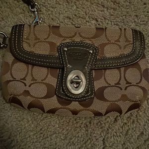 Brown Coach wristlet